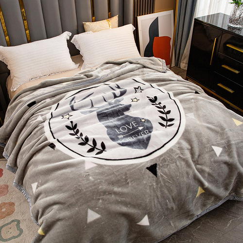 Raschel Throw Blanket Winter Thick Warm Air Conditioning Nap Cover for Single Dormitory Students Plush Throw Blanket