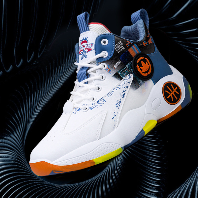 Men's Shoes Spring Basketball Shoes Indoor Non-slip Men's Actual Combat High-top Basketball Shoes 2024 New High-top Sneakers Men's Combat Boots