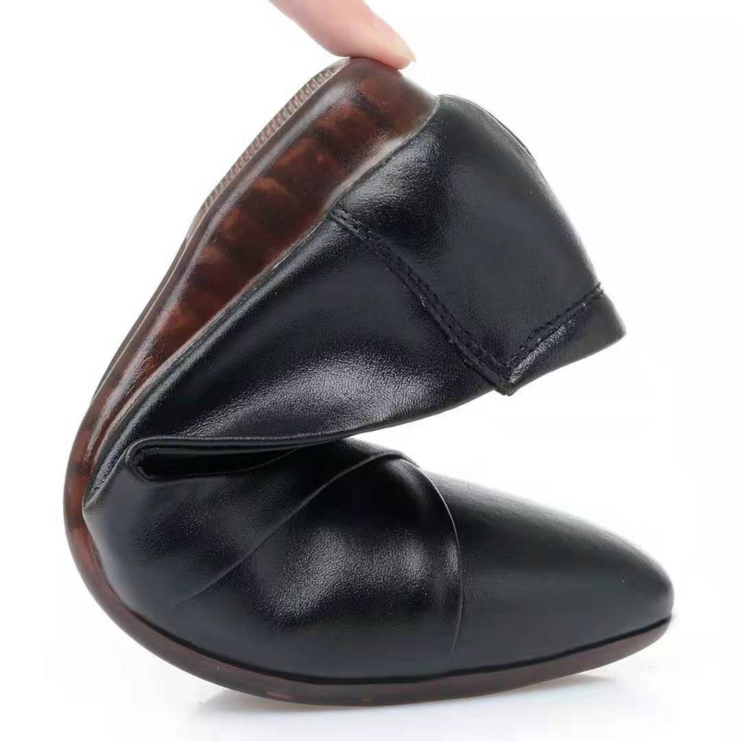 Parte inferior del tendón 2021 zapatos de Madre de primavera y otoño Fondo suave verano cuatro estaciones zapatos individuales cómodos zapatos de cuero planos de corte bajo zapatos de mujer de mediana edad y ancianos