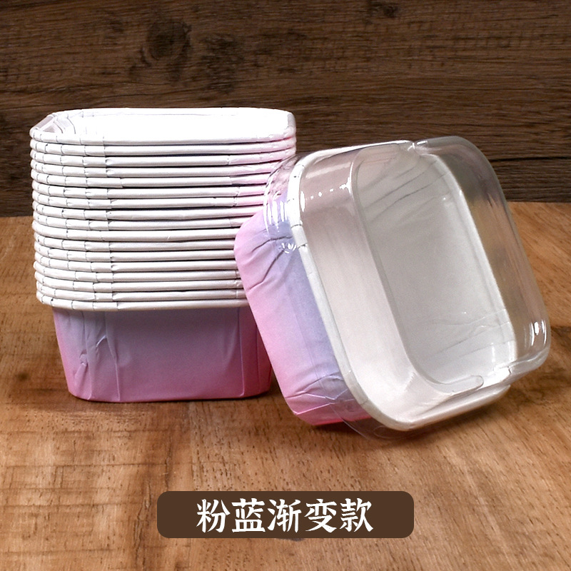 Grueso resistente a altas temperaturas cuadrado al vapor pastel muffin taza de la hornada titular papel película oro y plata rollo con tapa