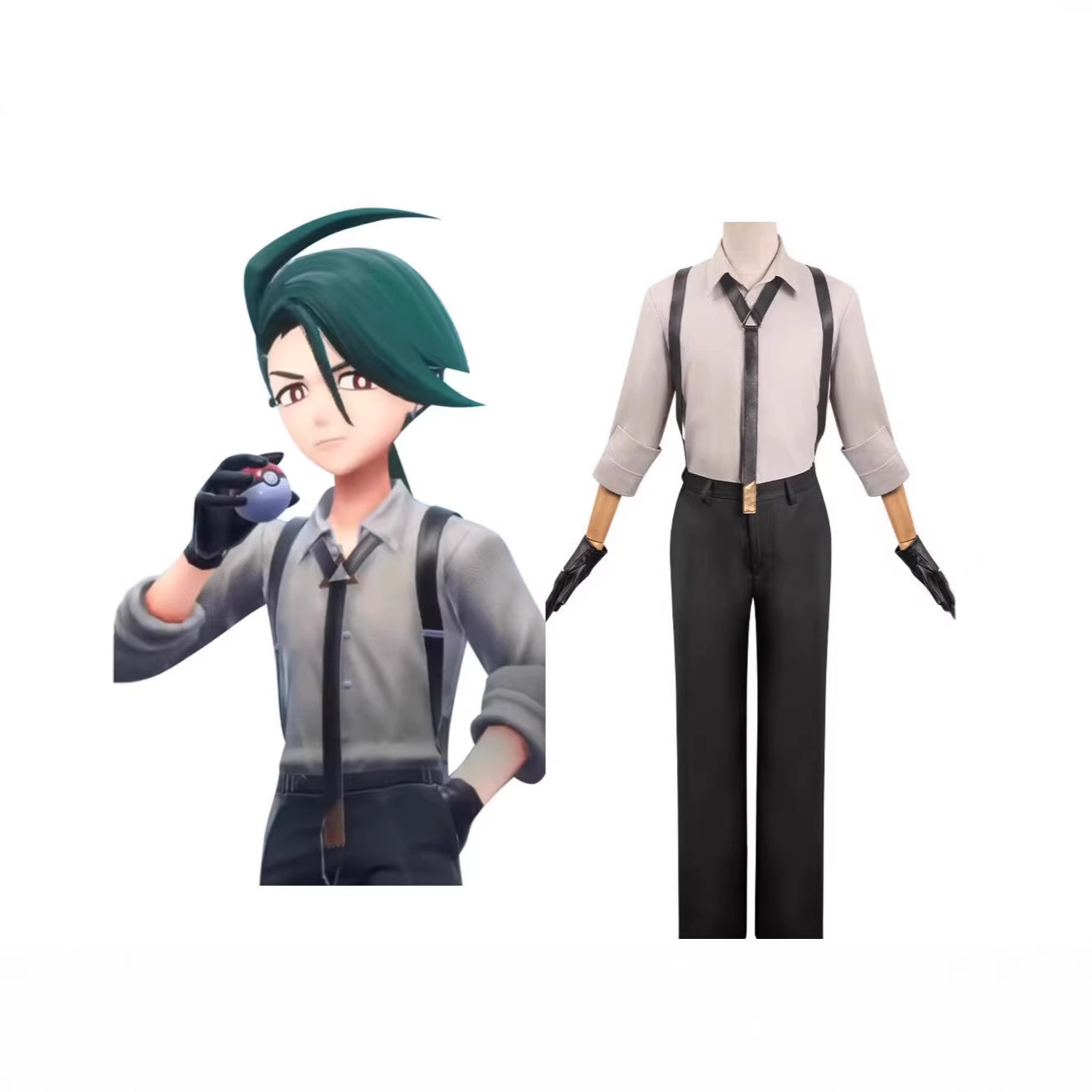 Pokémon game, Zhu Zixinli, Cosplay costume, men's uniform, everyday cosplay outfit.