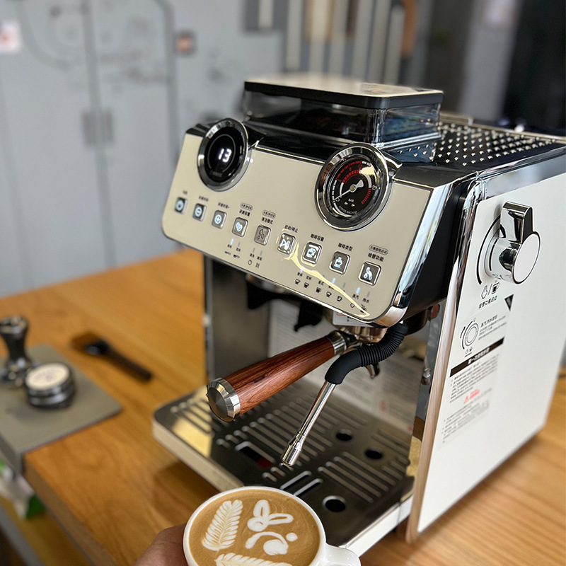 110v/220vコーヒーマシンイタリア式アメリカ研磨一体濃縮家庭用全半自動商用コーヒーマシン|undefined