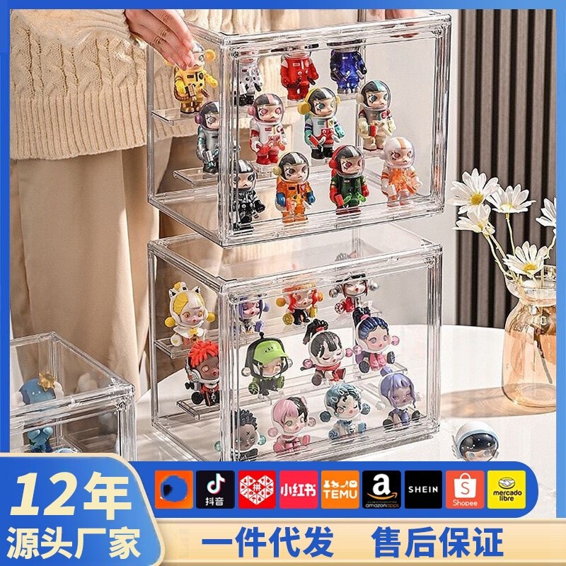 Shoe Box Storage Box, Transparent Sneaker Storage Box, Acrylic Display Box for Shoes, Figures, and Bags, Foldable Storage Organizer