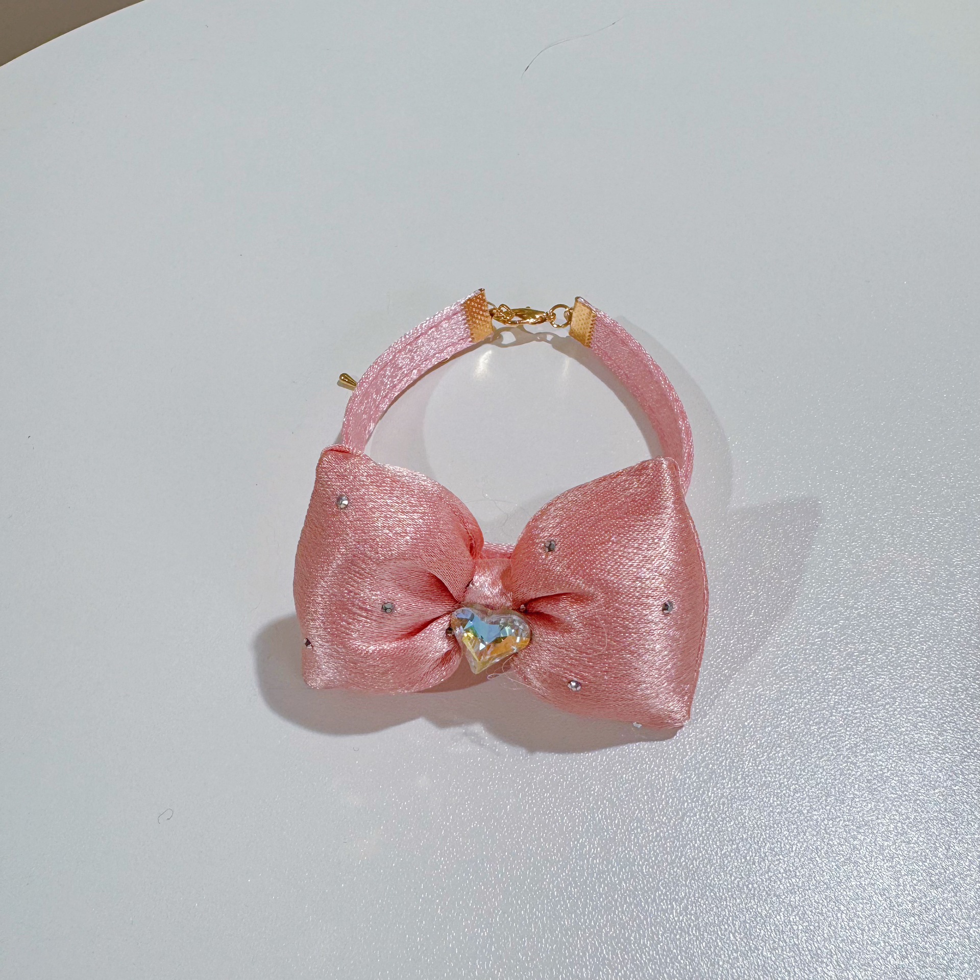 20g Weight Pet Collar Type Of Pet Supplies 1 Piece Quantity Casual, Daily Occasion Linen Material Heart Shape, Bow Knot Pattern All Seasons Season Cute Style 1 Piece All Seasons Cute Linen Heart Shape Bow Knot Pet Collar 3