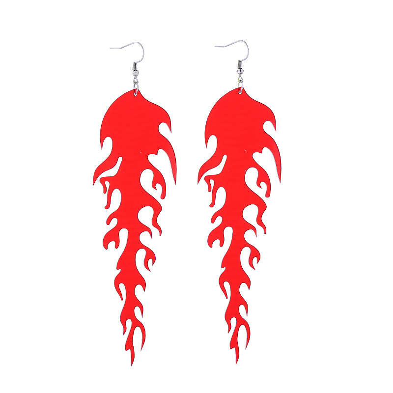 Party, Bar Occasion 1 Pair Hip-Hop Retro Flame Heart Shape Stoving Varnish Arylic Earrings