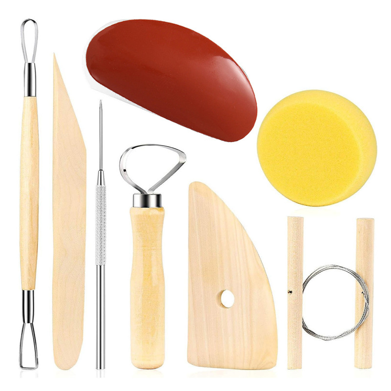 Cross-Border Best-Selling Pottery Tool Set of Eight Pieces, Clay Sculpting DIY Trimming Knife, Silicone Scraper, Clay Shaping and Carving Set Cross-Border Best-Selling Pottery Tool Set of Eight Pieces, Clay Sculpting DIY Trimming Knife, Silicone Scraper, Clay Shaping and Carving Set