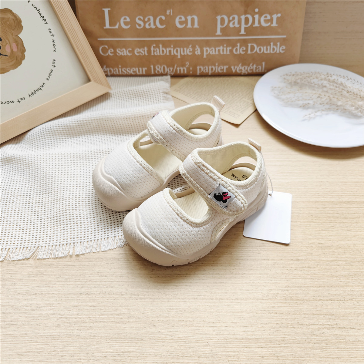 Japanese New Products Export D Summer Solid Color Girls Sandals Kick-proof Velcro Baby Shoes Children's Shoes