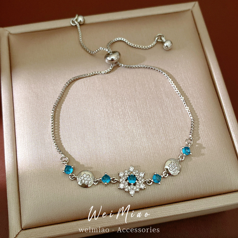 Pulsera de flor de nieve de piedra de copo de nieve ligera de lujo nicho de alto nivel pulsera temperamento exquisito personalidad joyería de moda al por mayor image 4