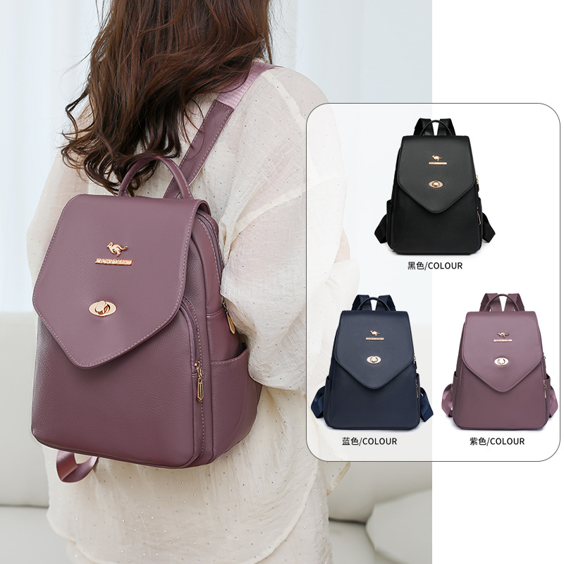 Sentido de alta gama 2025 primavera nuevo estilo simple y versátil viaje mochila de gran capacidad moda casual señoras mochila marea