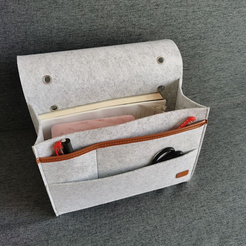 毛毡床头收纳袋 宿舍床边毛毡置物架 收纳挂袋 家居沙发收纳包