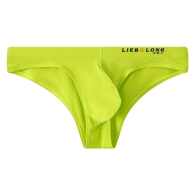 Hunting Tyrons Cotton Briefs Men's Half Hip Bikini Underwear Low Waist Solid Color New Sexy Large Pocket Pants