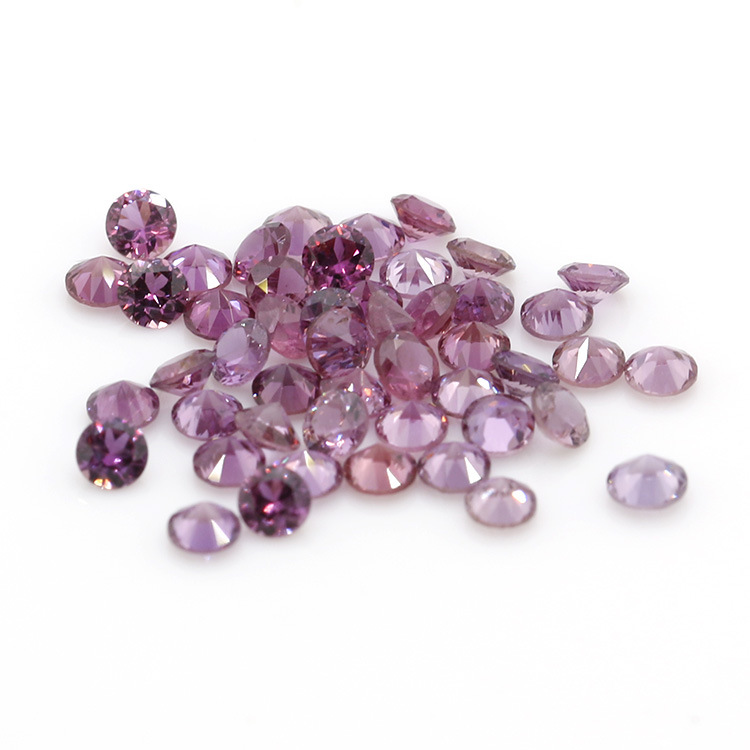 斯里兰卡天然紫色蓝宝石 圆形切工0.7-3.0mm 裸石首饰镶嵌配石