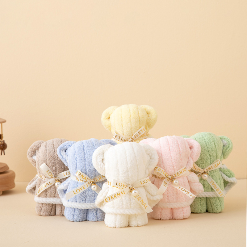 クマのお土産タオル 新細ストリップ子供用タオル 結婚式開店記念品 新年 クリスマス ギフト|undefined