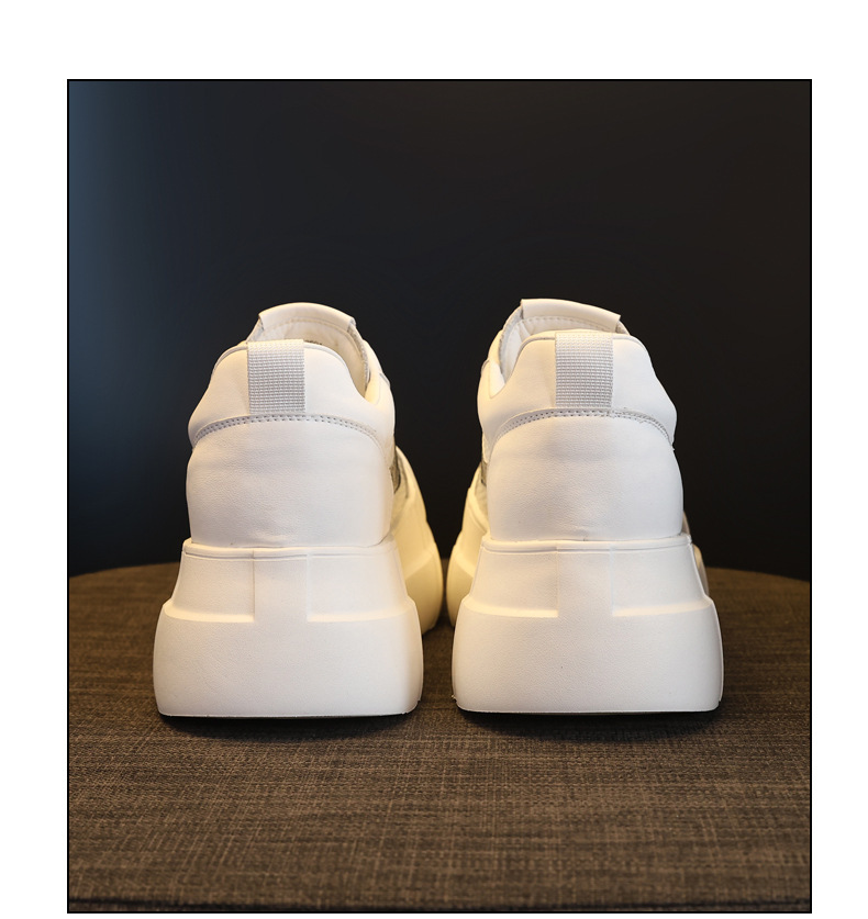 Giày sneaker nữ đế dày tăng chiều cao phong cách thể thao trắng basic — Bạc trắng chi tiết 20