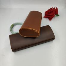 疯马皮PU皮复古手工盒做旧处理眼镜盒便携抗压眼镜盒男女款高档眼
