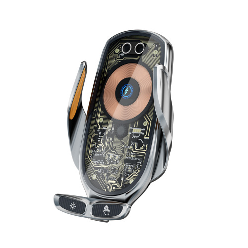 New 66W Wireless Super Fast Charging Car Charger Transparent Punk Style Multi-functional Smartphone Stand