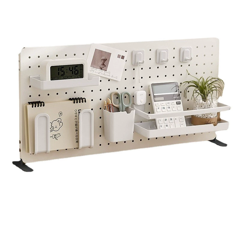 7 Desktop perforated board storage rack, no punching required, vertical computer desk, office partition baffle storage