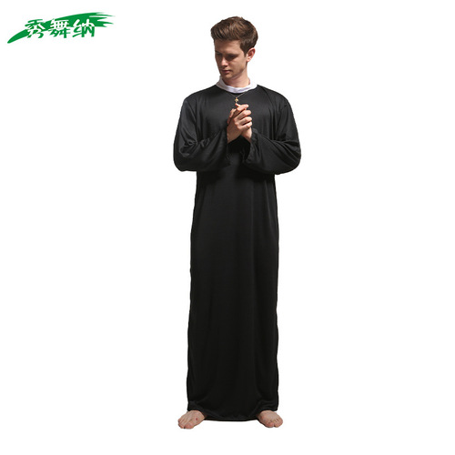 Halloween cosplay Revived Priest Costume Father Godfather Missionary Monk Costume Costume Party Performance Attire