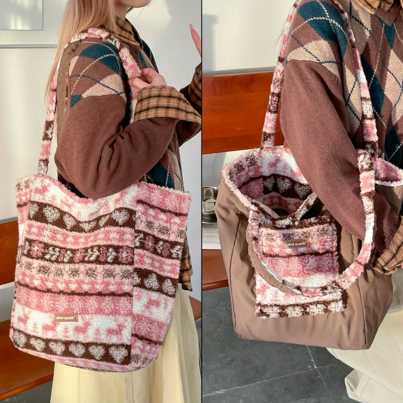 Плечевая сумка (one-shoulder), вместительная демисезонная двусторонняя сумка-шоппер, много цветов