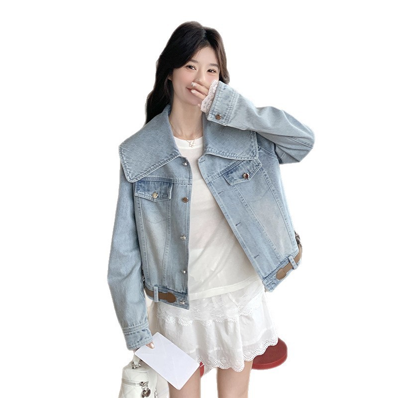 韩系chic减龄娃娃领牛仔外套女秋季2025年新款休闲百搭设计感上衣|undefined