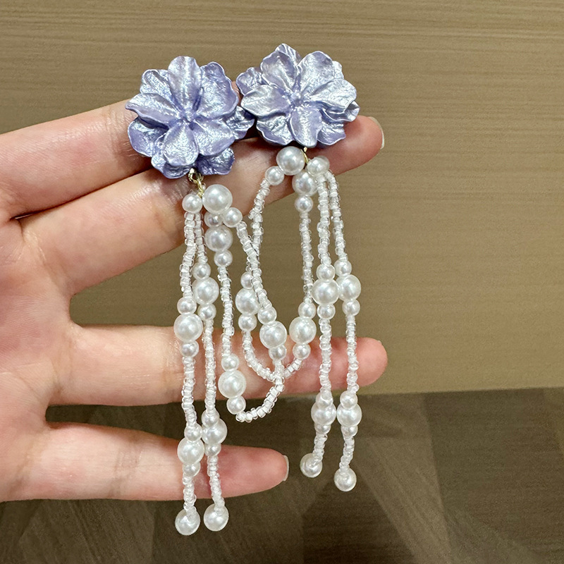 精致田园风超仙串珠花朵甜美系列耳钉轻奢高级简约百搭通勤耳饰品|undefined