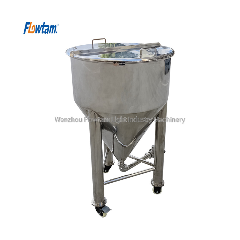 不锈钢移动锥形储罐 小型液体缓存罐 中转罐