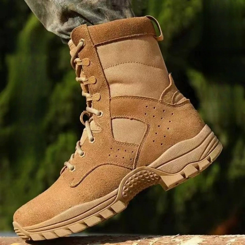 Новые боевые тренировочные сапоги коричневые тренировочные сапоги мужские боковые молнии высокие сапоги