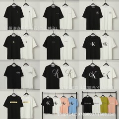 国境を越えたカルバンクラインの新型Jeans夏同タイプtシャツ男女CKプリント刺繍ロゴ半袖対外貿易