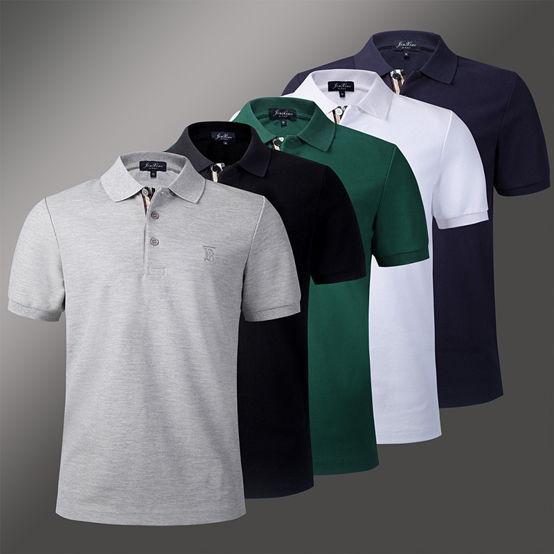 British Trendy Brand Factory Micro-Business Supply Source Summer Breathable Men's Button-Front Short-Sleeve Polo Shirt