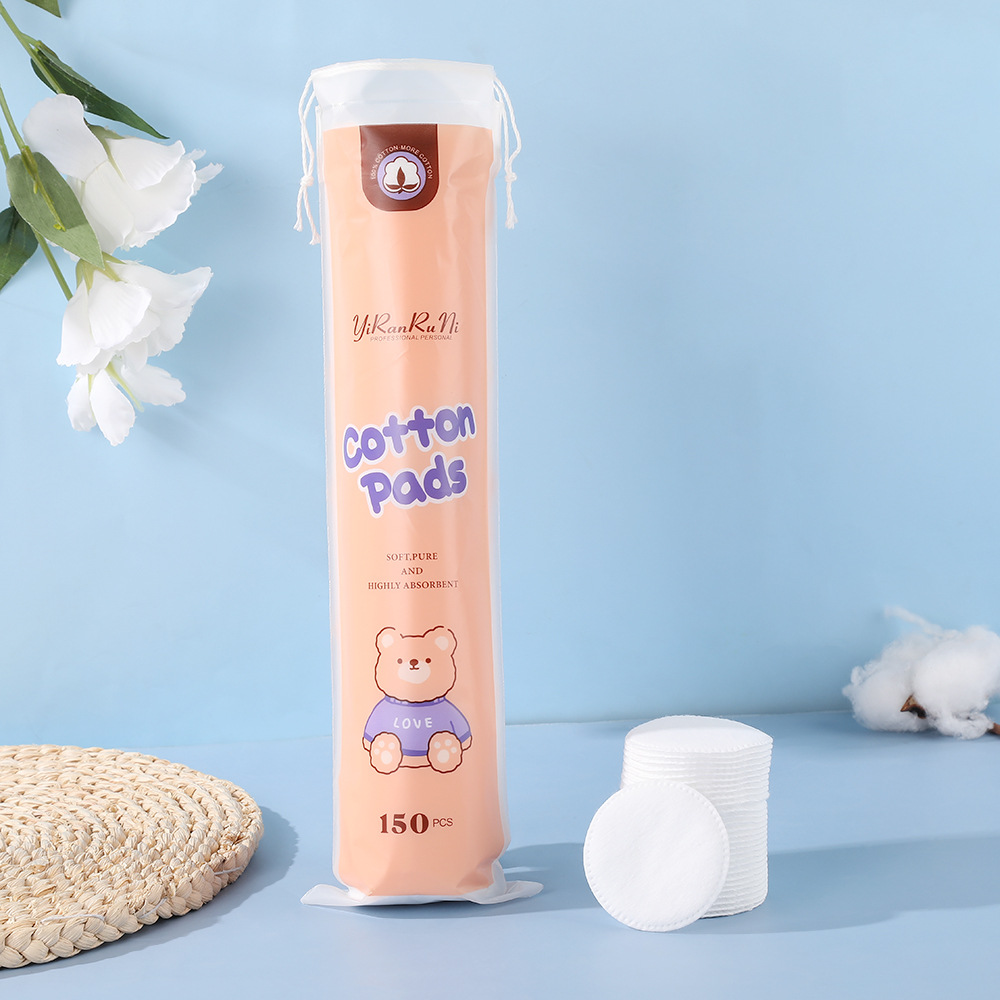 algodón de maquillaje redondo de dibujos animados húmedo desechable especial de absorción de agua húmedo algodón de maquillaje doméstico sin desprendimiento de la piel