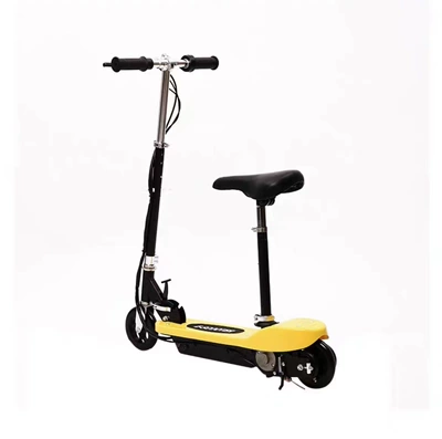 Source Factory Supplies Folding Qatlanan elektrik skuterlər - yellow-pu-wheel-belt-seat