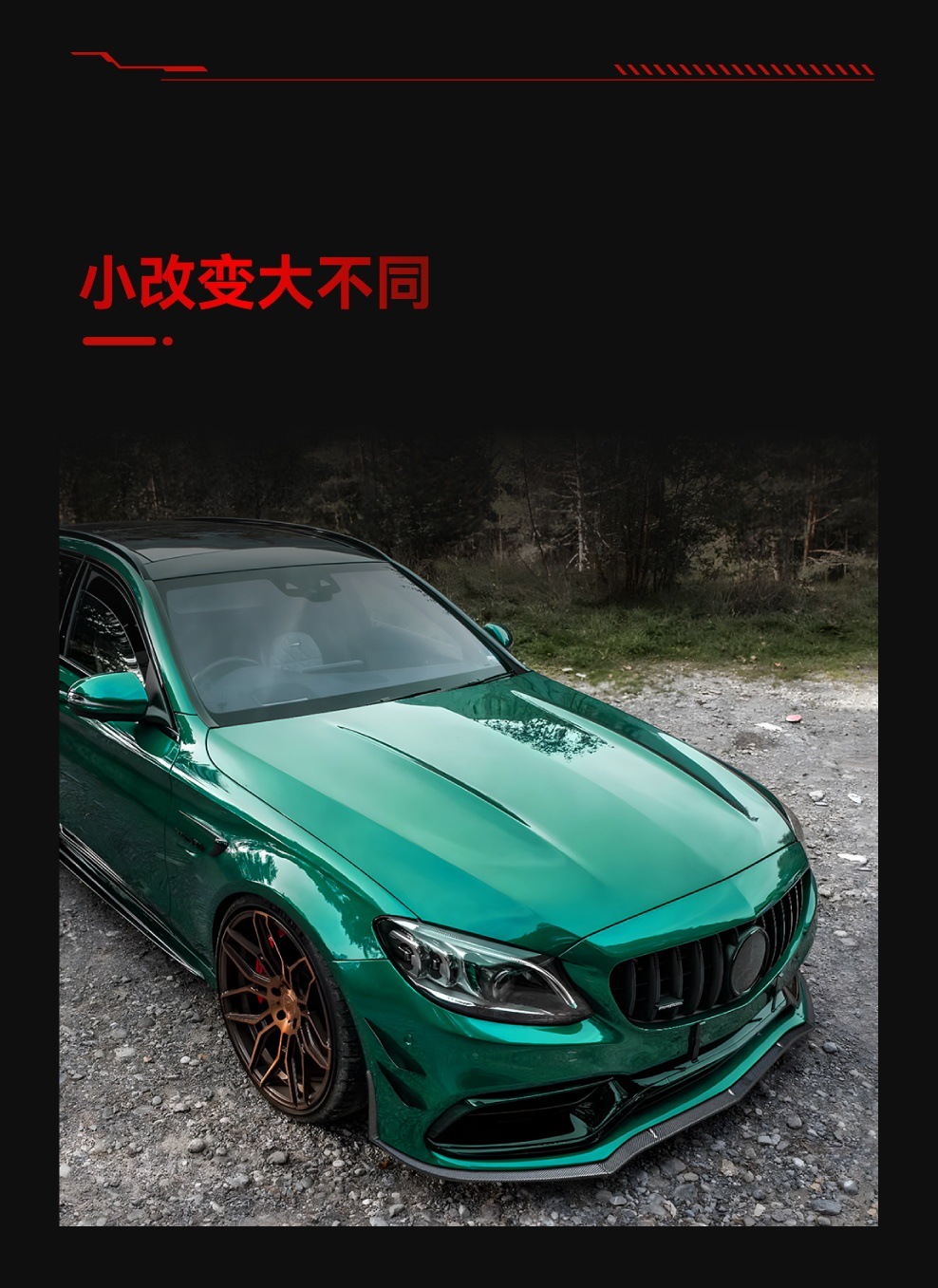 Suitable for 2015-2022 Mercedes-Benz C-Class W205 S205 C63 Amg Air Knife Front Lip Front Shovel Spoiler Modification