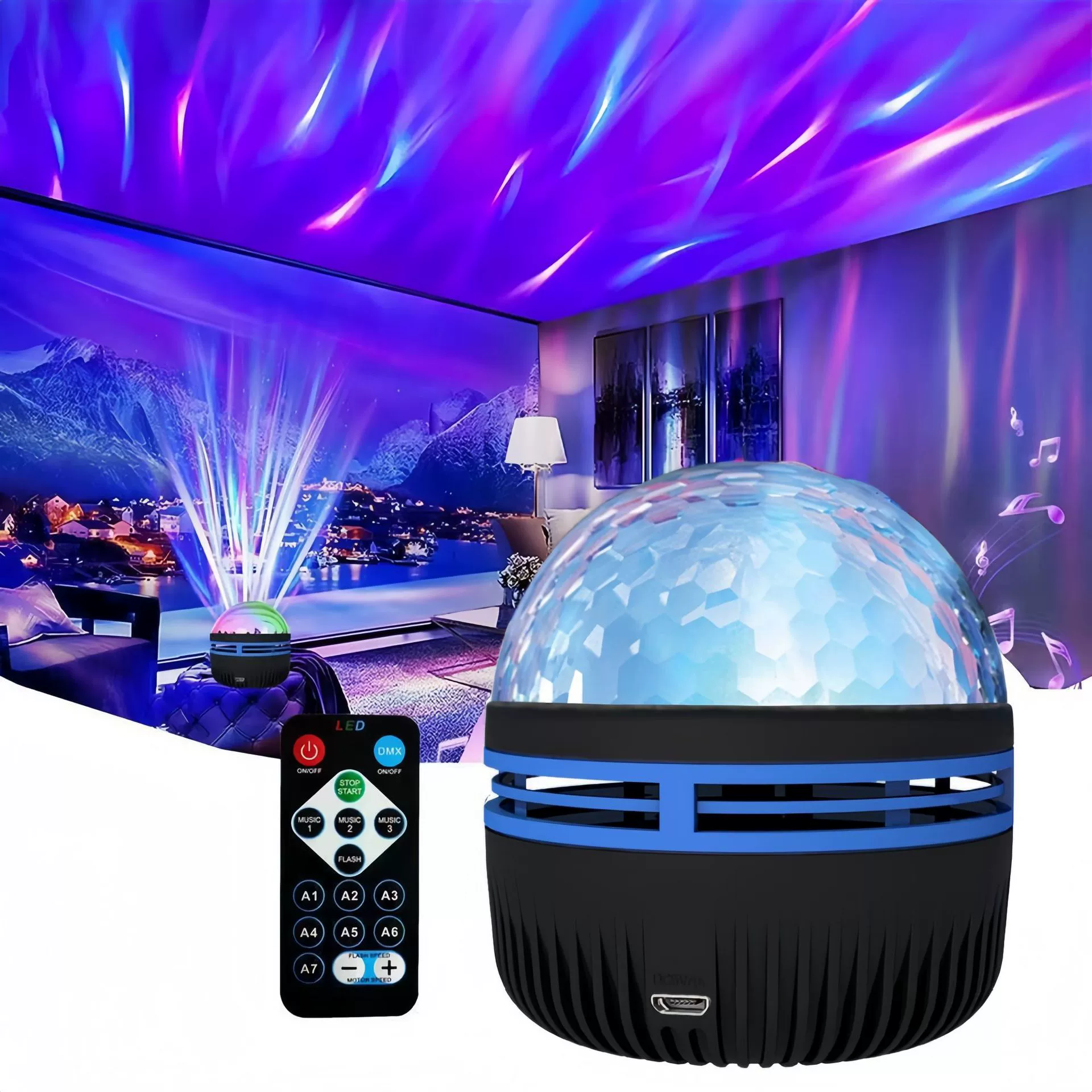 Лампа с проекцией звезд, атмосферный проектор, Bluetooth, интернет-хит