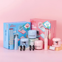 Electric Stationery Set for Primary School Students Learning Supplies Automatic Pencil Sharpener Set Gift Box Children's Gift Wholesale