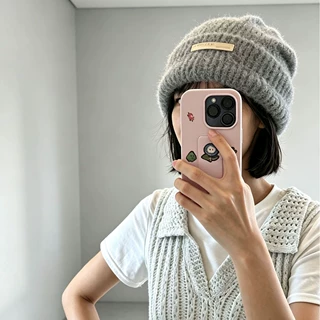 含羊毛针织毛线帽女秋冬季跨境大头围显脸小保暖堆堆帽灰色帽子潮