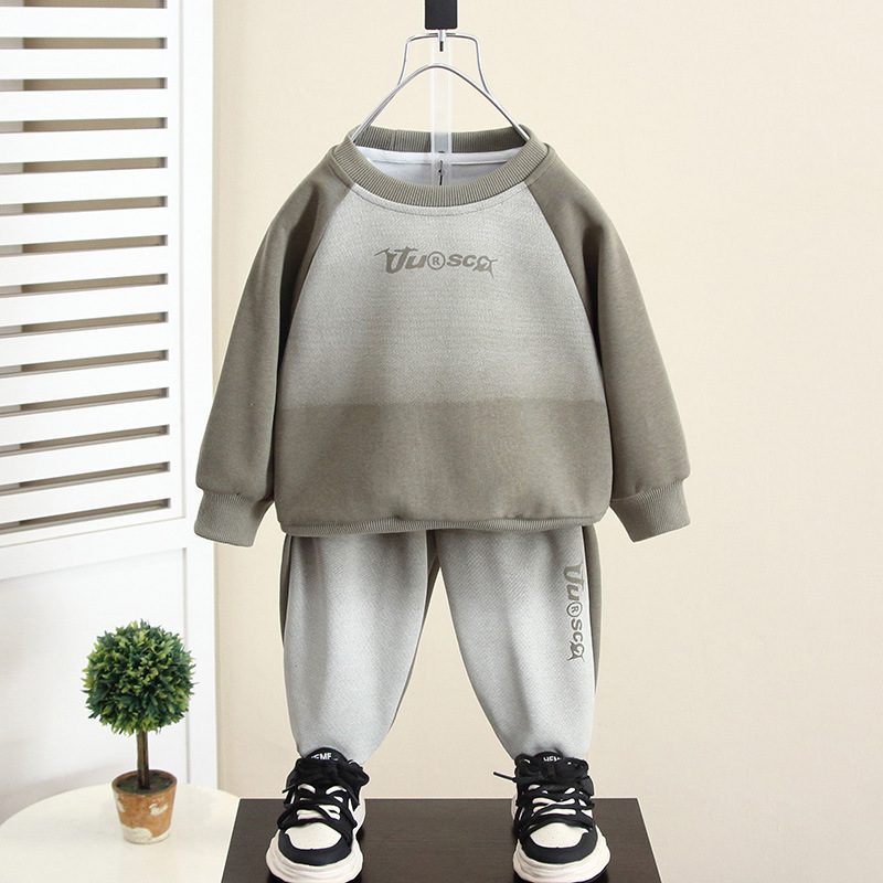 5997 Traje para niños Primavera y otoño 2024 Nuevo estilo para niños Estilo occidental Suéter de otoño para bebés Pantalones de dos piezas de moda