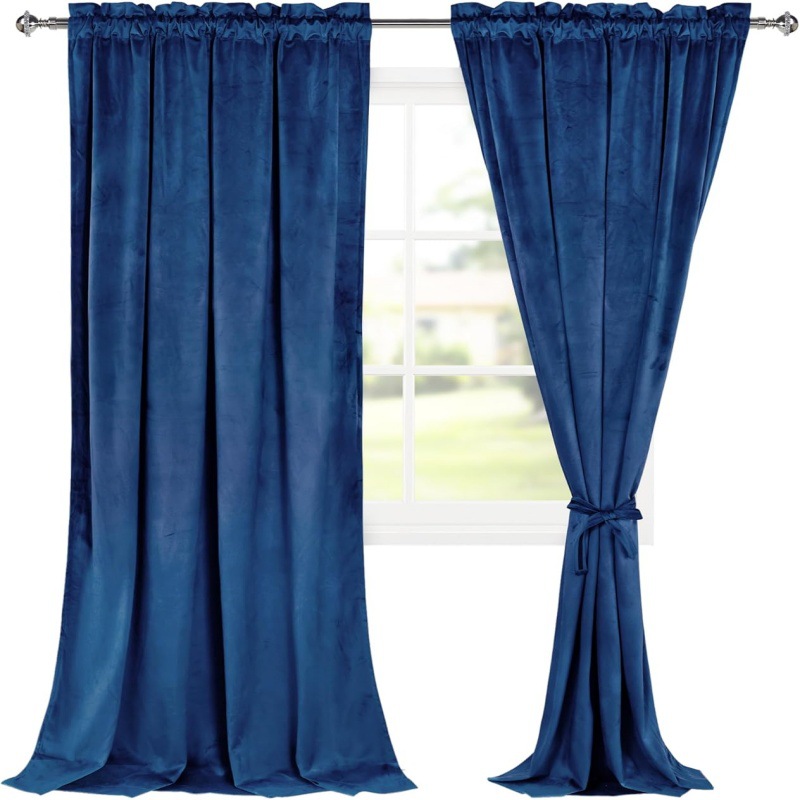 Amazon cortina opacas terciopelo gran cortina roja para la sala de estar del hotel cortina de dormitorio