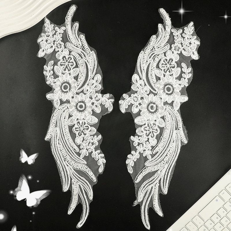 网纱蝴蝶结蕾丝刺绣贴diy手账配饰婚纱礼服辅料胸针发饰辅料布贴