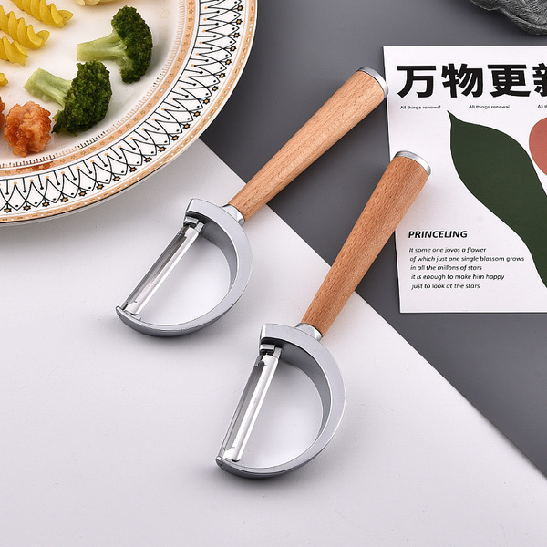 Wooden handle melon planer kitchen gadget fruit peeling knife zinc…