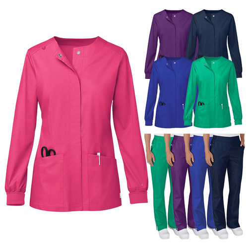 Wash-up gown, long-sleeved scrub suit, beauty salon cardigan with snap buttons, coat for doctors and nurses, work uniform set