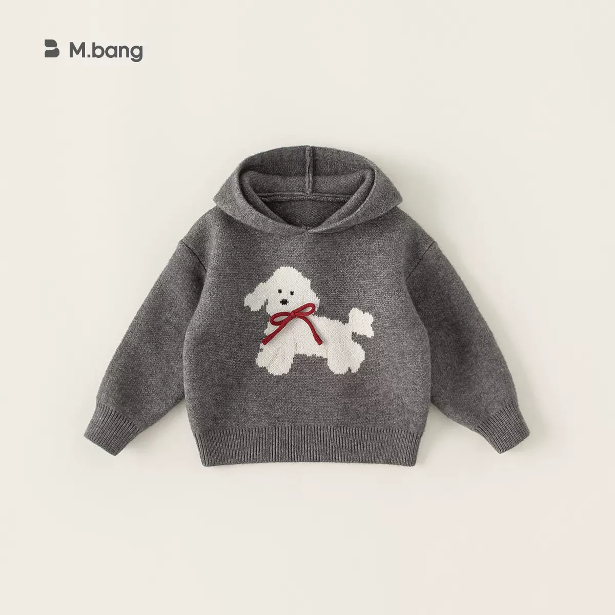 湖州织里童装女童连帽外套秋冬款套头针织衫儿童洋气卡通小狗毛衣