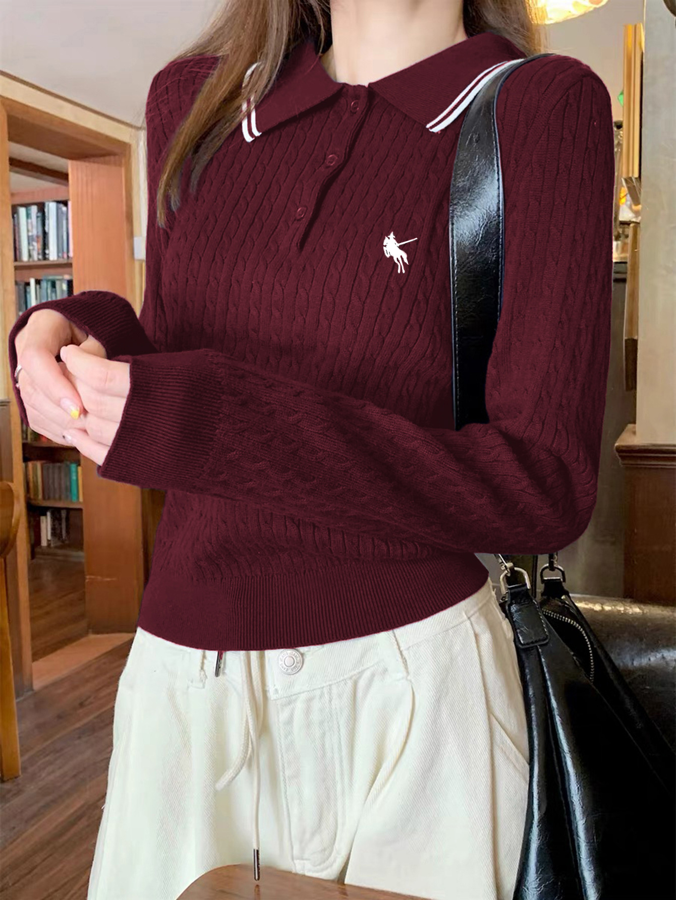 Kaikuo transfronterizo vacaciones europeas y estadounidenses de color sólido camisa de manga larga suéter de mujer 2025 otoño y invierno estación independiente de Amazon