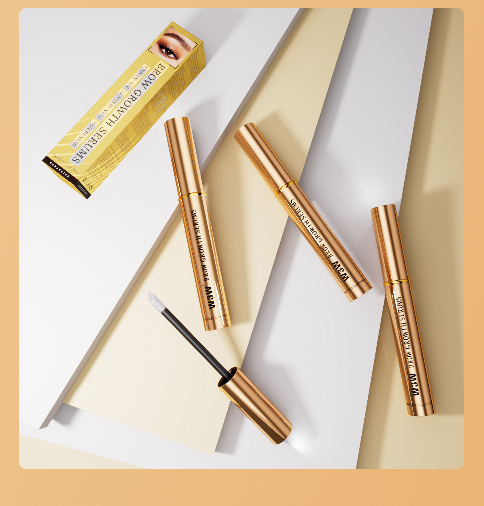 W3W Amazon Gold Tube Eyebrow Liquid is transparent, colorless, natural, slender and thick eyebrow liquid, cross-border makeup undefined