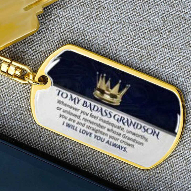 Cruz-frontera creativa simple DIY llavero de acero inoxidable epoxi colgante de acero de titanio europeo y americano clave colgante joyería al por mayor