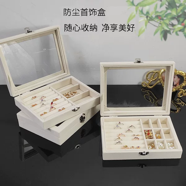 Light Luxury Multifunctional Jewelry Box, Storage Box for Earrings, Ear Studs, Jewelry Box, Ring, Bracelet, Dust-Proof Box