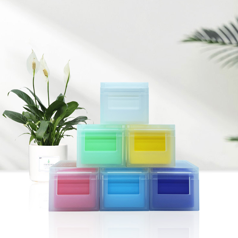 Square Makeup Remover Cotton Box 300ml Double-Layer Pp Cotton Pad Container Flip-Top Mask Jar Salicylic Acid Cotton Pad Dispensing Box