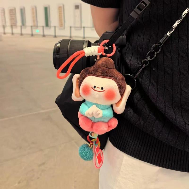 山西大同好礼文创纪念品佛小伴挂件合掌云冈石窟莲花小佛毛绒玩偶|undefined
