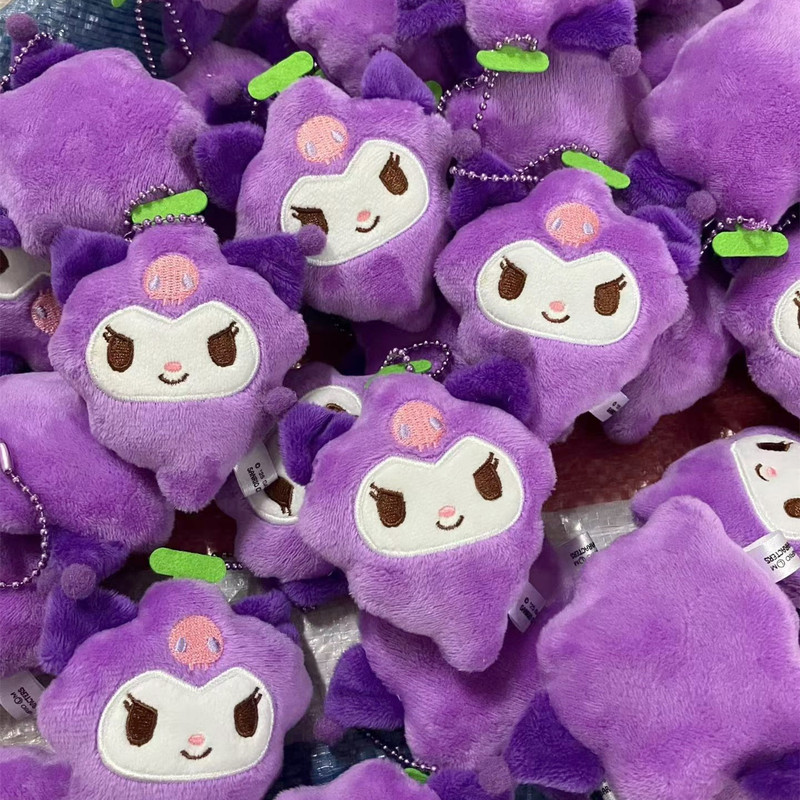 Authentic Original Kuromi Kuromi Grape Fruit Cute Plush Doll Bag Pendant Doll Doll Toy