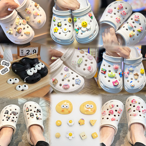 Hole shoe accessories compatible with cross Carlochi shoe flower upper accessories DIY decoration buckle, detachable accessories