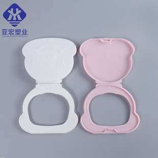 Baby wet tissue cover pink bear plastic cover flip paper tissue box cover White wholesale wet tissue bag cover